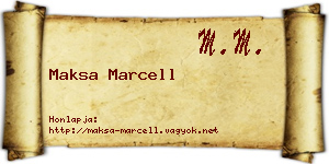 Maksa Marcell névjegykártya